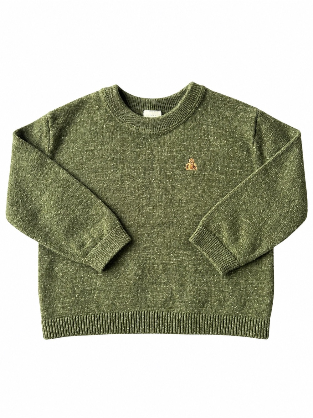 Baby Gap 18-24M Green Teddy Bear Embroidered Knit Sweater